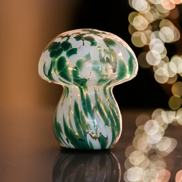 Green and White Mushroom Lamp Medium