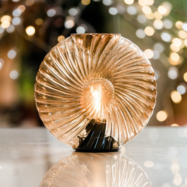 Cordless Tan Swirl Glass Table Lamps - sparkle.lighting