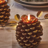 Gold Pine Cone Candles - sparkle.lighting