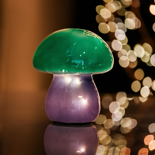Green & Violet Ombre Mushroom Lamps - sparkle.lighting