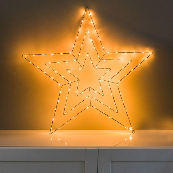 Metal Gold Star With Lights - sparkle.lighting