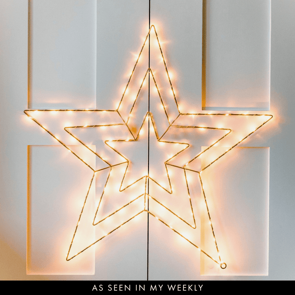 Metal Gold Star With Lights - sparkle.lighting