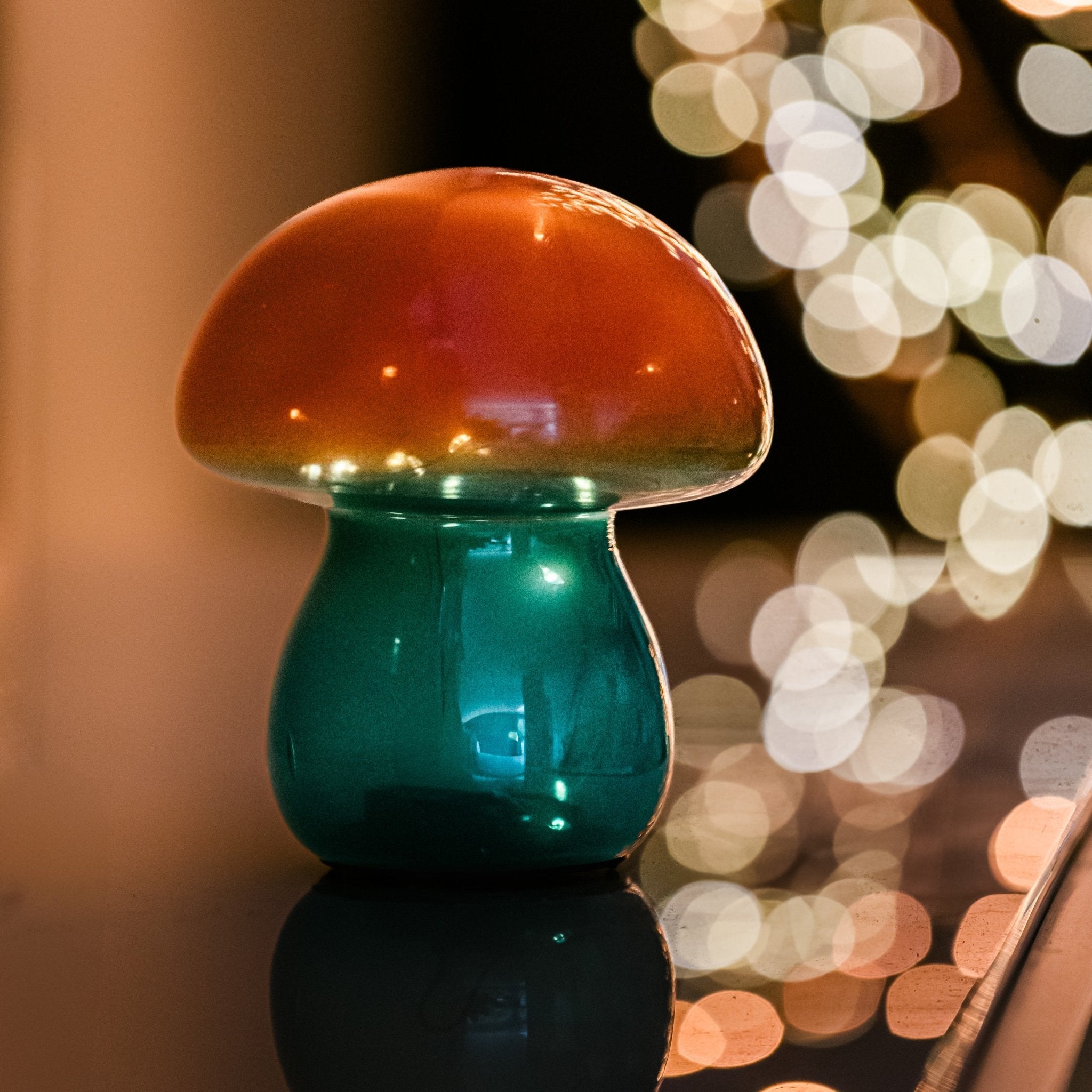 Orange & Blue Ombre Mushroom Lamps - sparkle.lighting