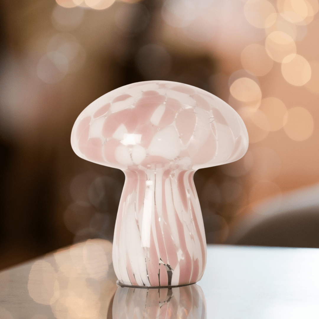Pink & White Mushroom Lamps - sparkle.lighting