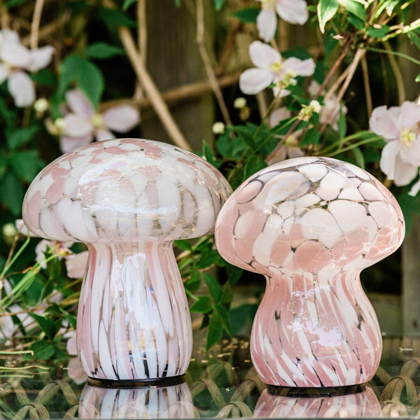 Pink & White Mushroom Lamps - sparkle.lighting