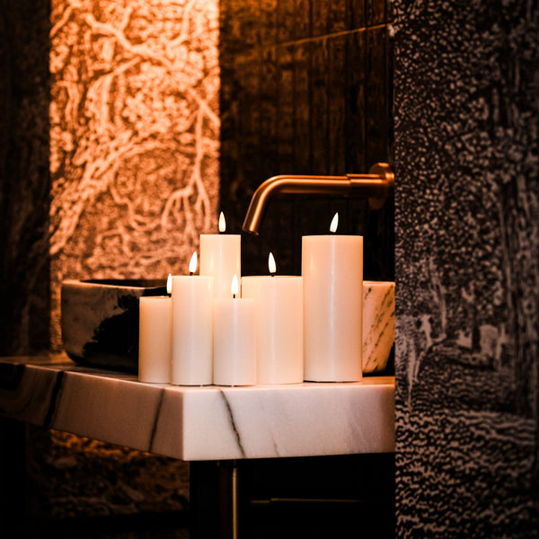 Trio of LED Pillar Candles - sparkle.lighting