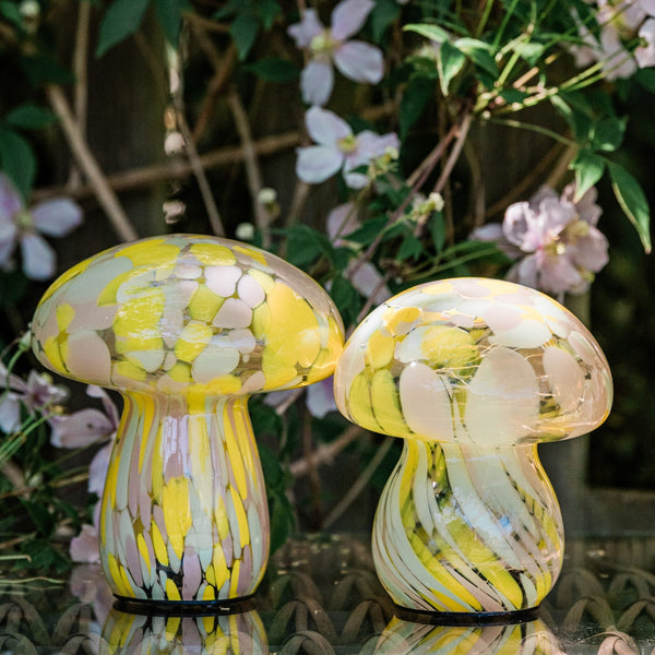Yellow & Pink Mushroom Lamps - sparkle.lighting
