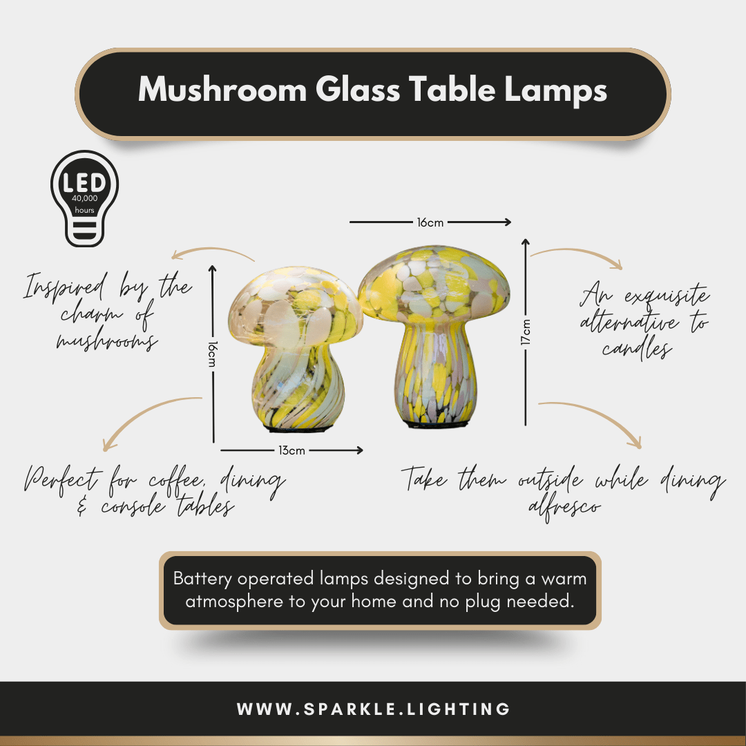 Yellow & Pink Mushroom Lamps - sparkle.lighting