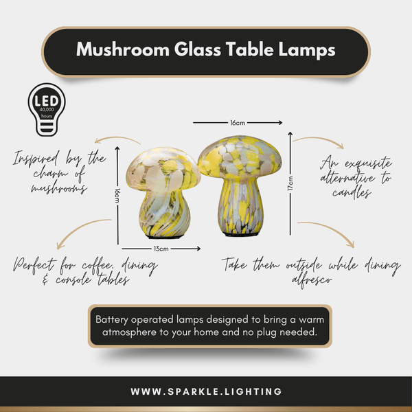 Yellow & Pink Mushroom Lamps - sparkle.lighting