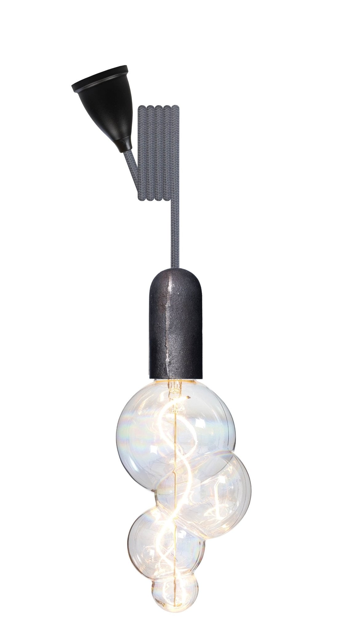 Exposed bulb pendant light- Iron - sparkle.lighting