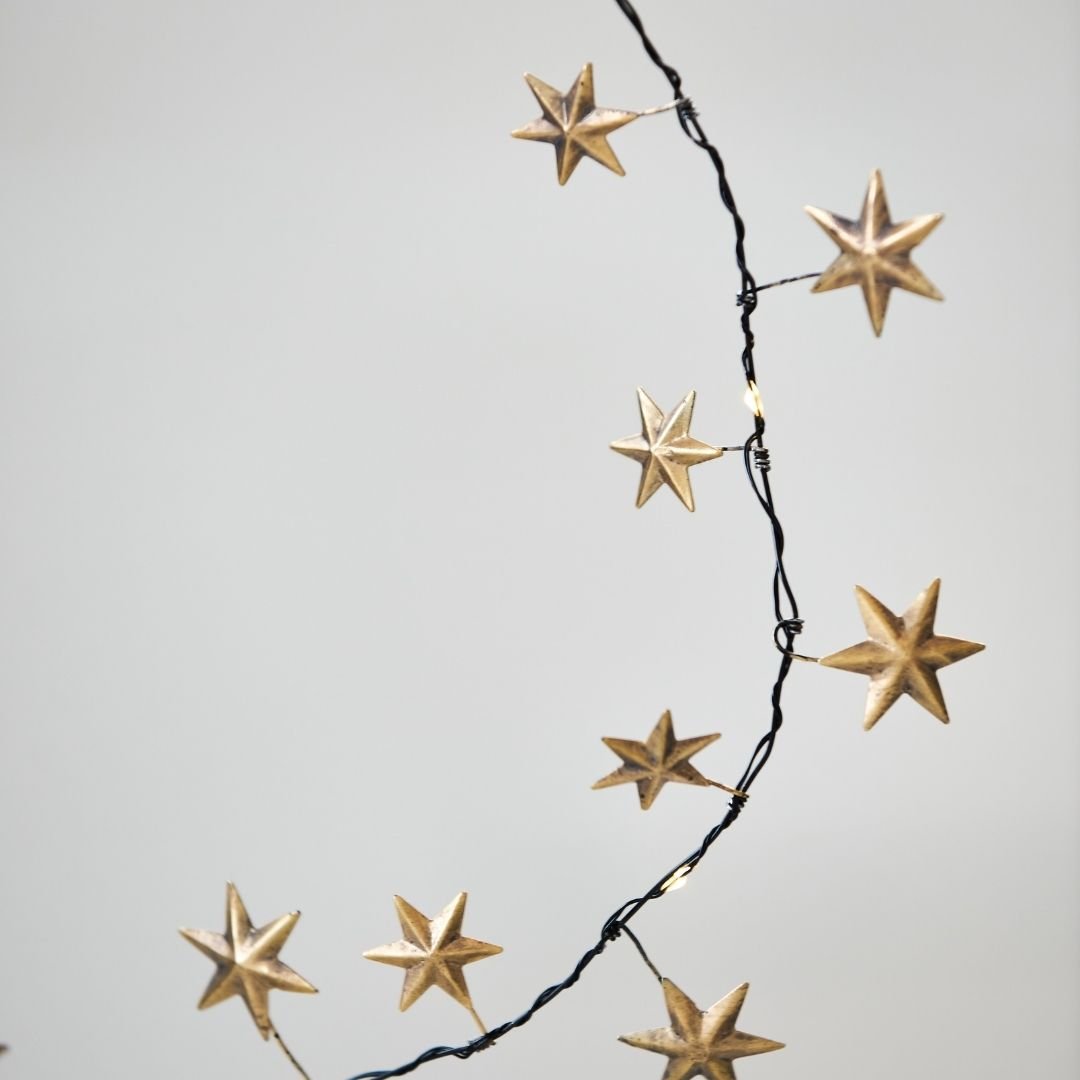 Gold Star Wire Fairy Lights - sparkle.lighting