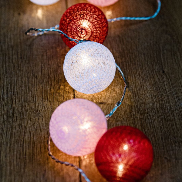 Pink Cotton Ball Fairy Lights - sparkle.lighting