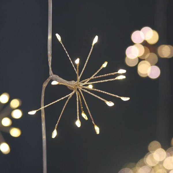 Starburst Silver Outdoor Fairy Lights - sparkle.lighting