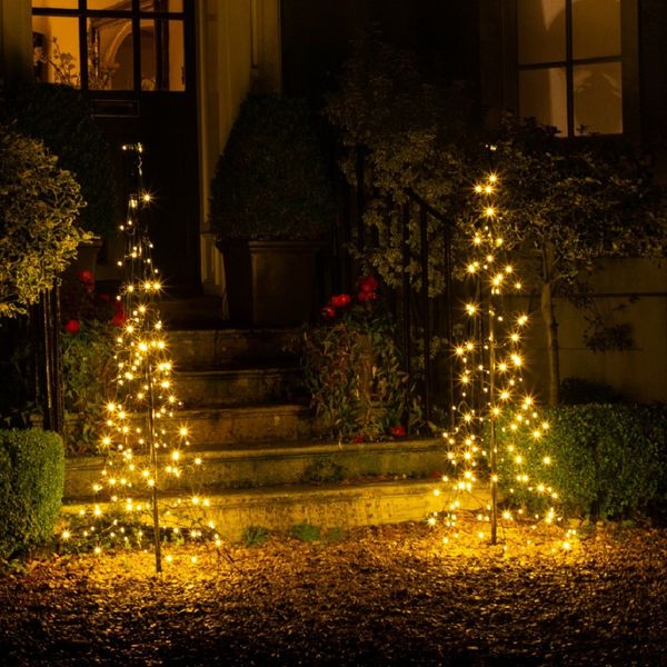 Two Twinkly Door Trees - sparkle.lighting