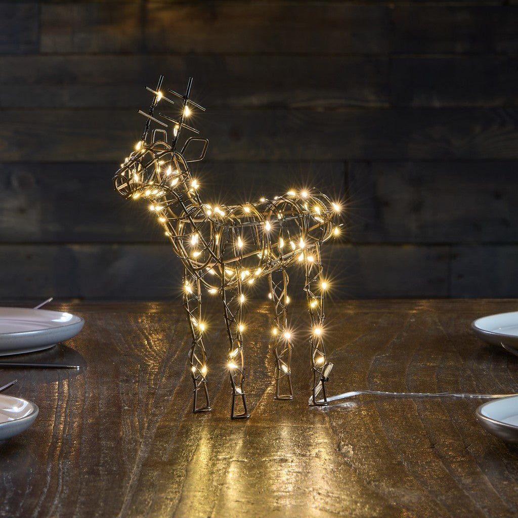 Wire Brown Reindeer With Lights - sparkle.lighting