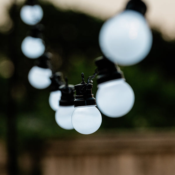 6m 20 White Connectable Festoon Lights - sparkle.lighting