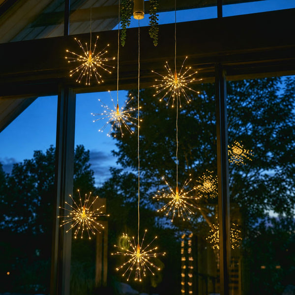 6x Hanging Outdoor Copper Starburst Lights - sparkle.lighting