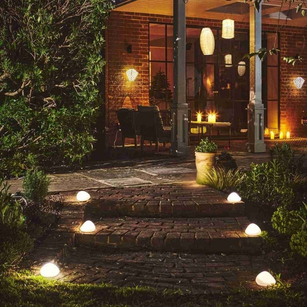 6x Solar Powered Glass Pebble Light - sparkle.lighting