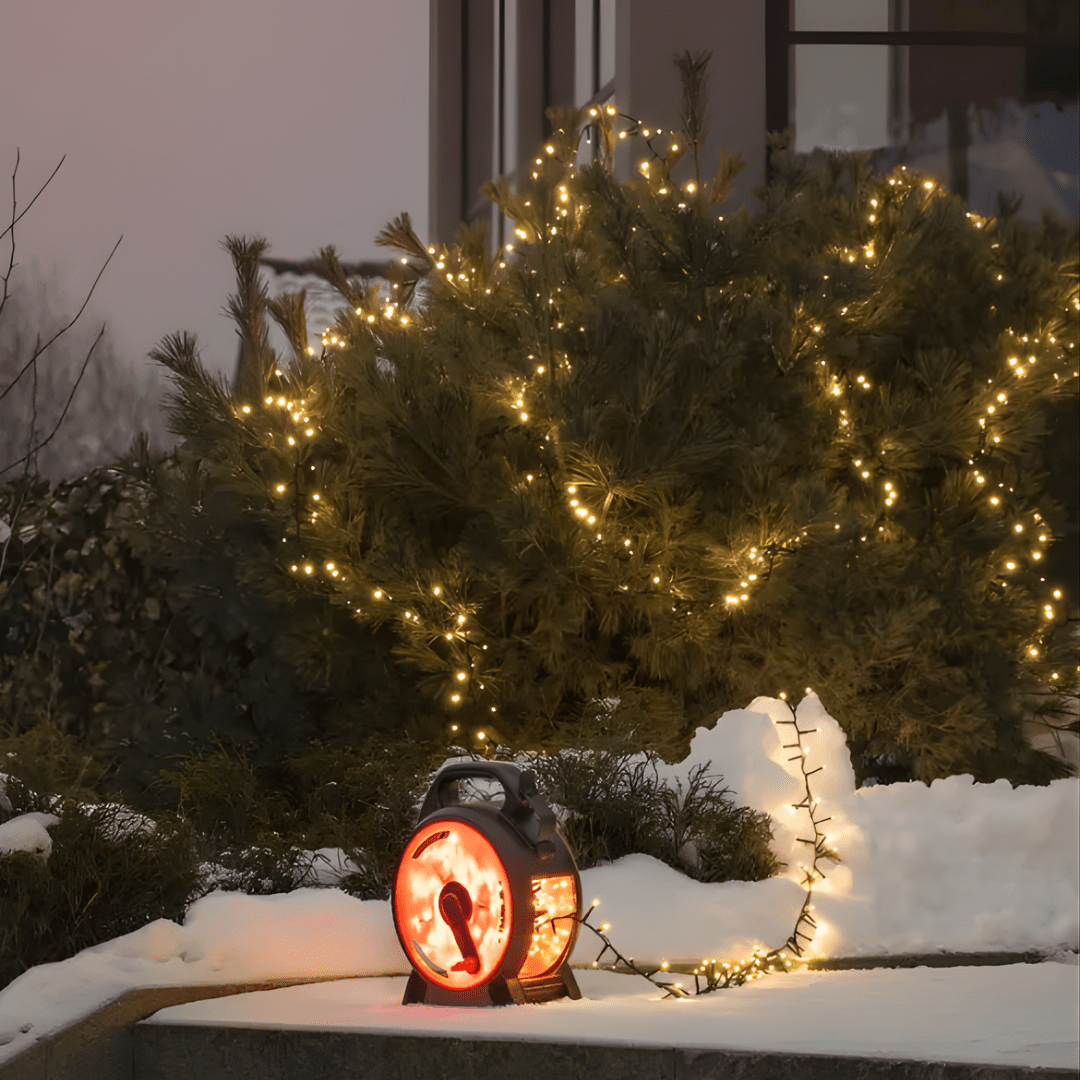 Black Cable Reel with Warm White LEDs - sparkle.lighting