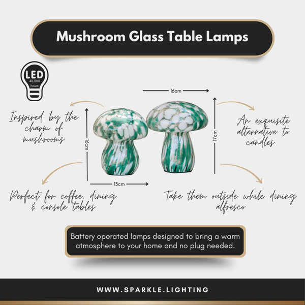 Blue & Green Mushroom Lamps - sparkle.lighting