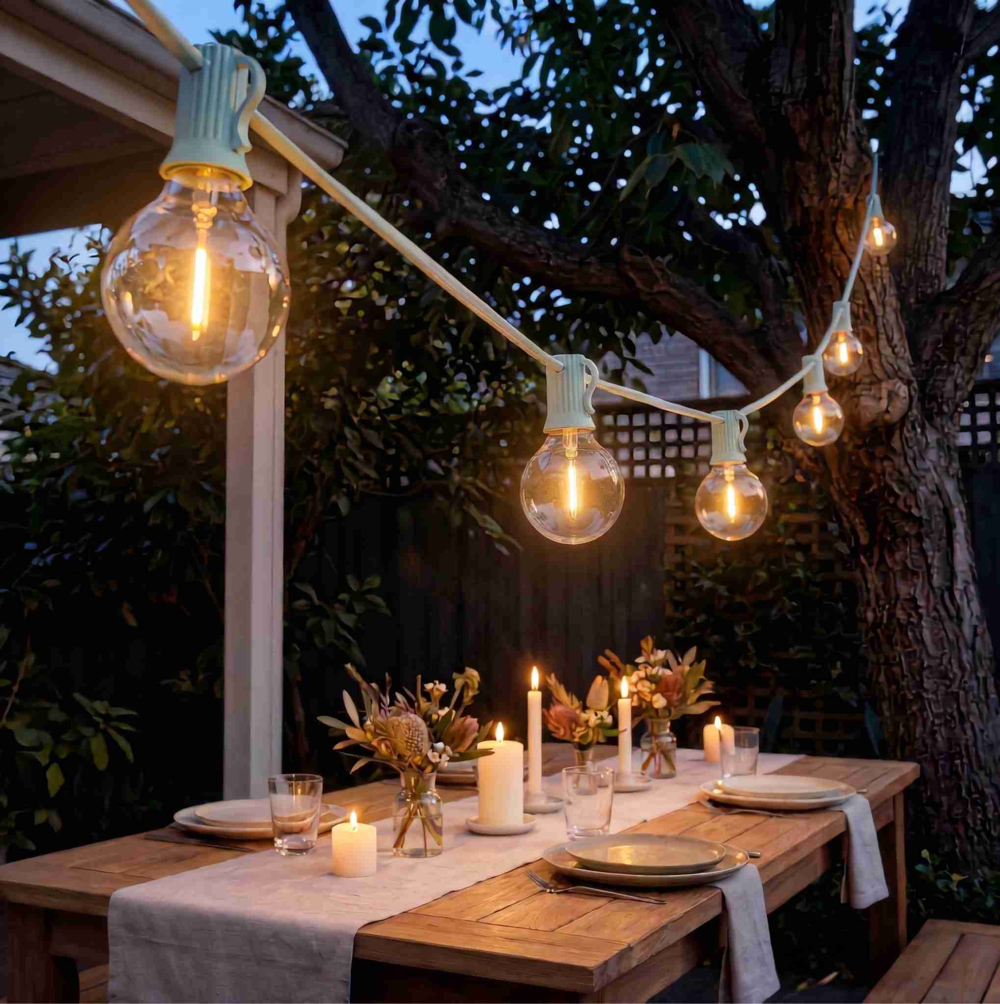 Colourful Festoon Lights - Mint Green - sparkle.lighting