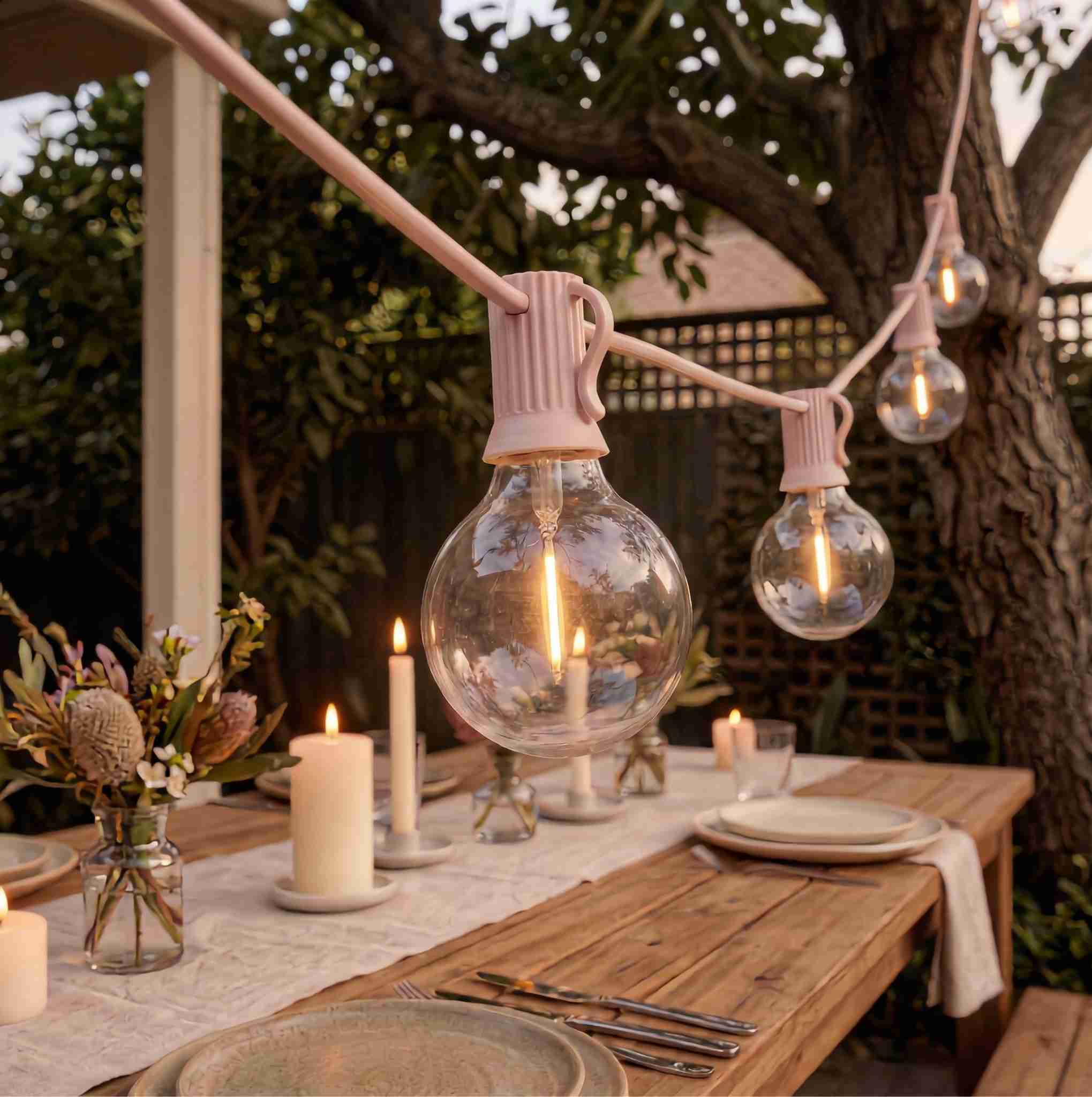 Colourful Festoon Lights - Pink - sparkle.lighting