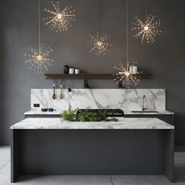 Copper Starburst Hanging Light Christmas Kit - sparkle.lighting