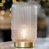 Cordless Grey Ribbed Glass Lamps - sparkle.lighting