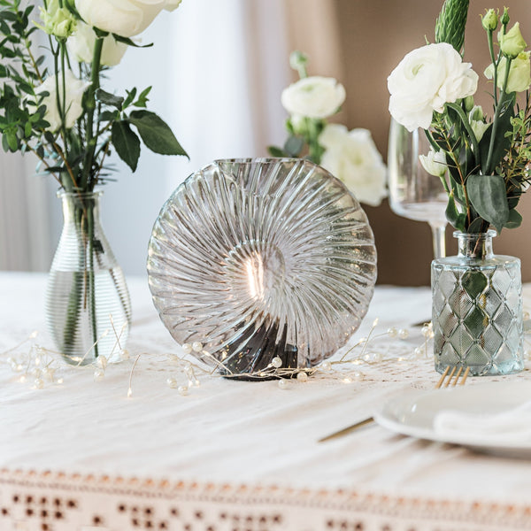 Cordless Grey Swirl Glass Table Lamps - sparkle.lighting