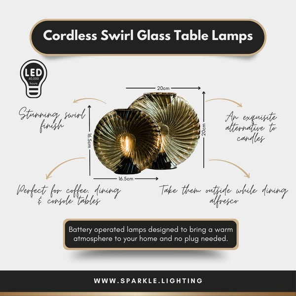 Cordless Swirl Glass Table Lamps - sparkle.lighting