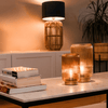 Cordless Tan Ribbed Glass Lamps - sparkle.lighting