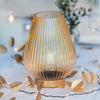 Cordless Yellow Glass Fluted Ribbed Battery Lamp - sparkle.lighting