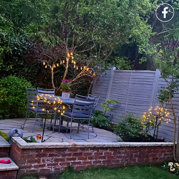 dandelion solar lights on patio