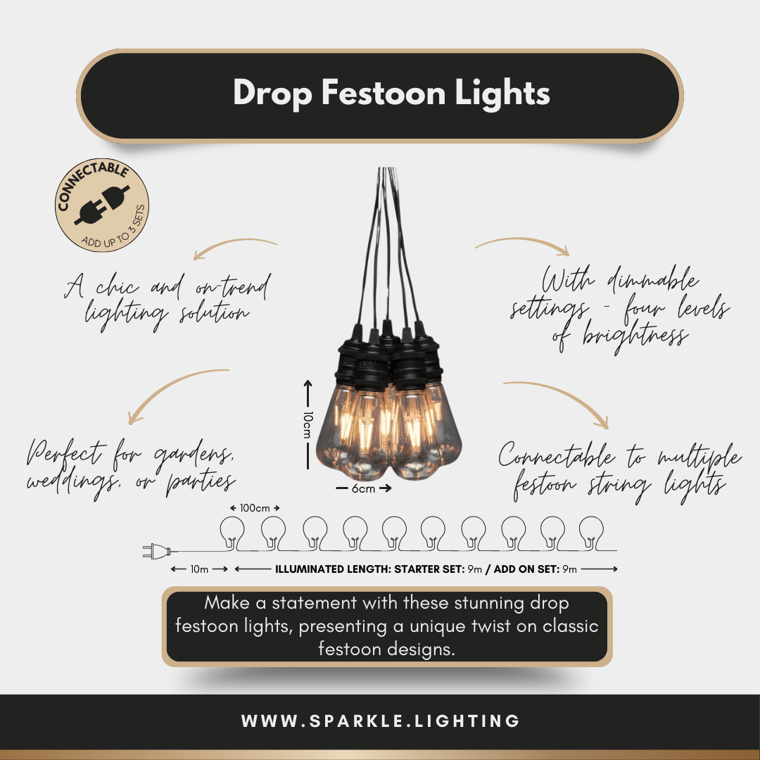 Drop Festoon Lights - sparkle.lighting