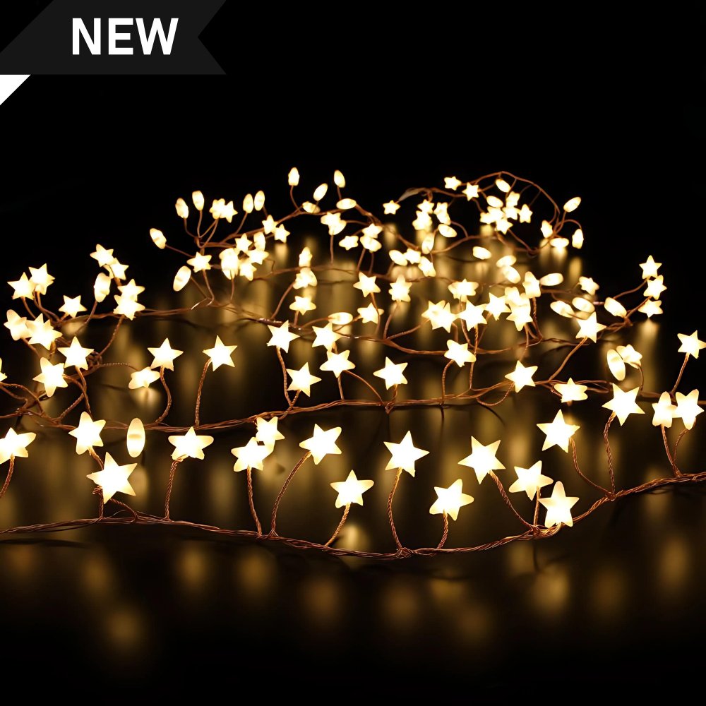 Frosted Micro Star Garland Fairy Lights - sparkle.lighting