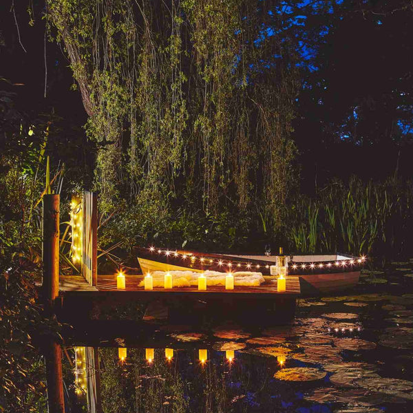LED Outdoor Pillar Candles - Set of 2 - sparkle.lighting