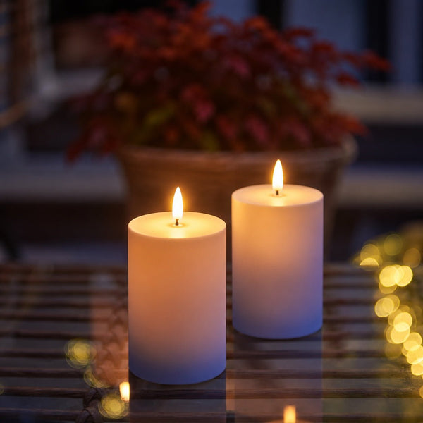 LED Outdoor Pillar Candles - Set of 2 - sparkle.lighting