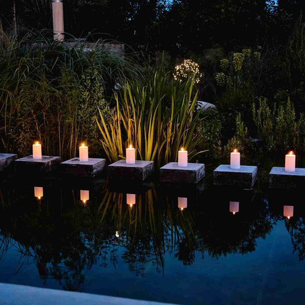 LED Outdoor Pillar Candles - Set of 2 - sparkle.lighting