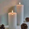 LED Ribbed Pillar Candles - Set of 2 - sparkle.lighting