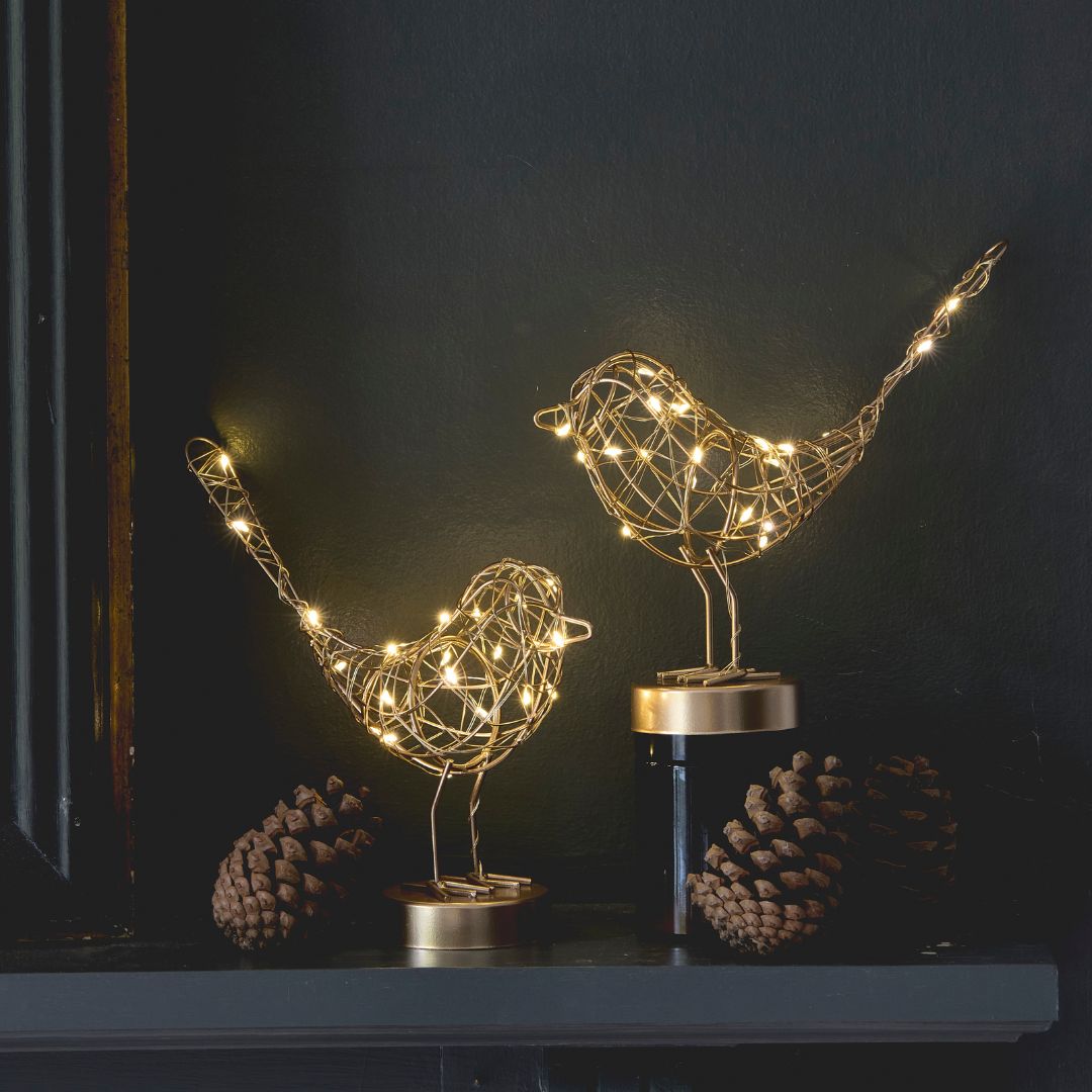 Light Up Gold Robin Table Lamp - sparkle.lighting