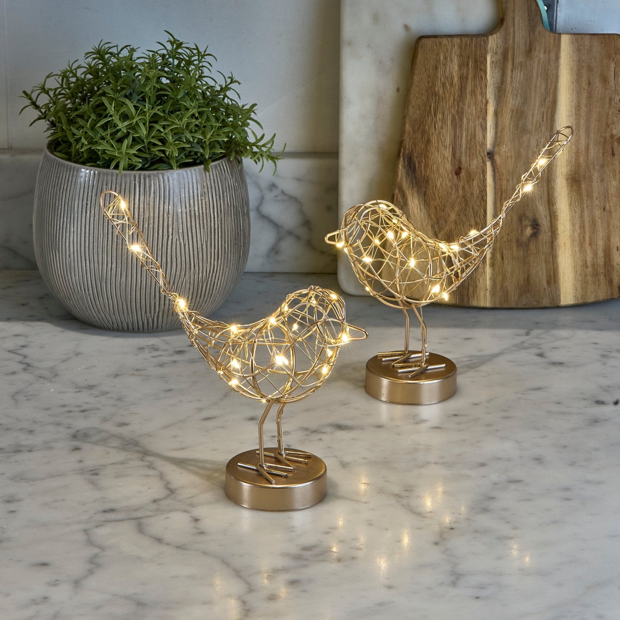 Light Up Gold Robin Table Lamp - sparkle.lighting