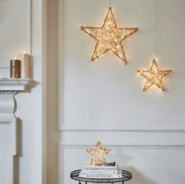 Light Up Twinkling Copper Star Light Christmas Kit - sparkle.lighting