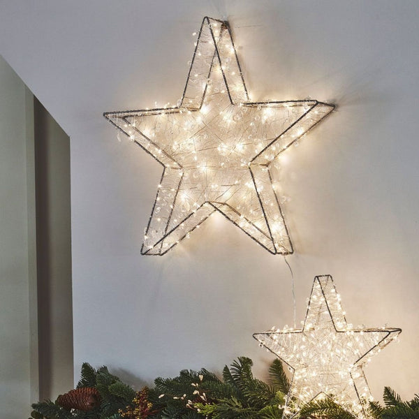 Light Up Twinkling Silver Star Light Christmas Kit - sparkle.lighting