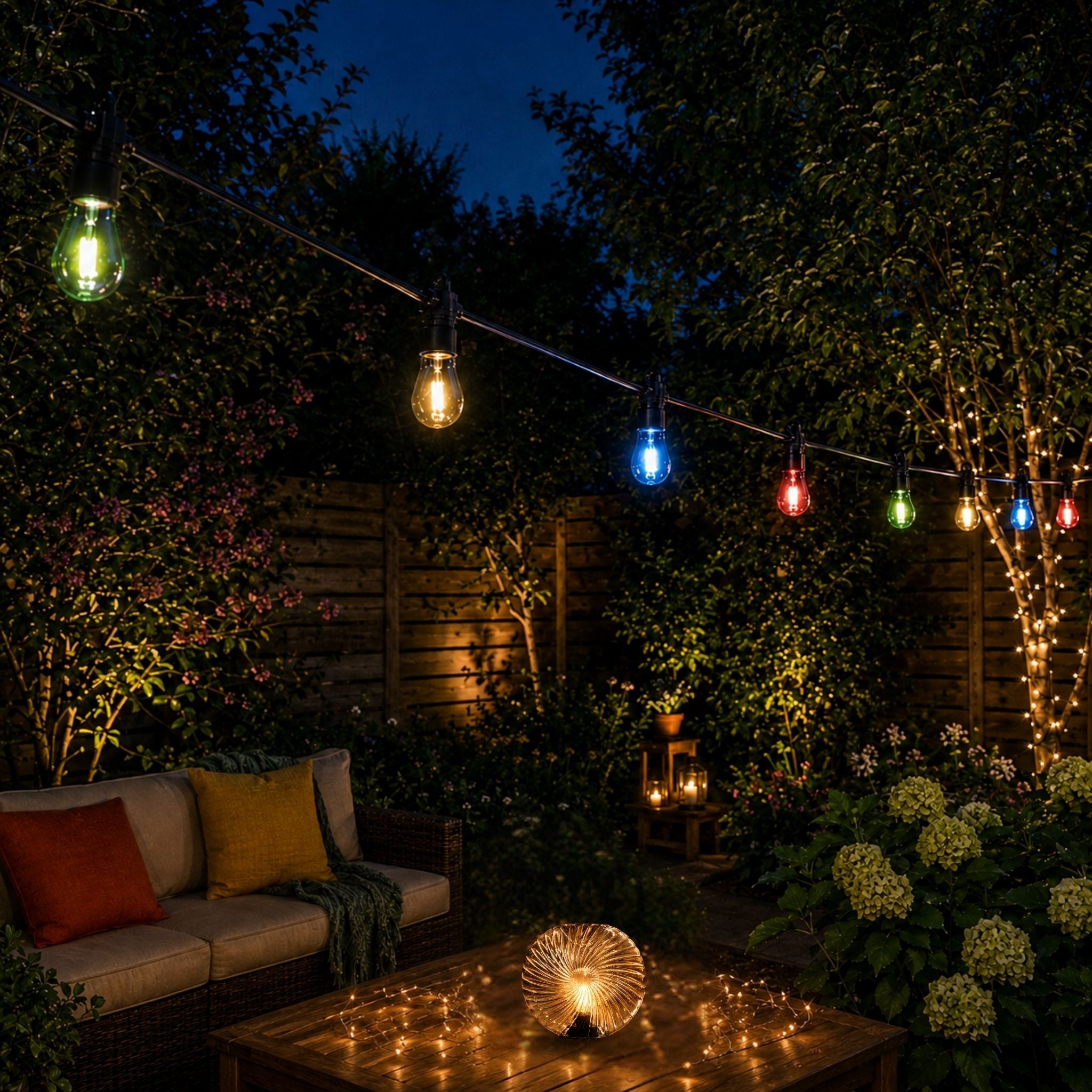 Multi Coloured Edison Festoon Lights - sparkle.lighting