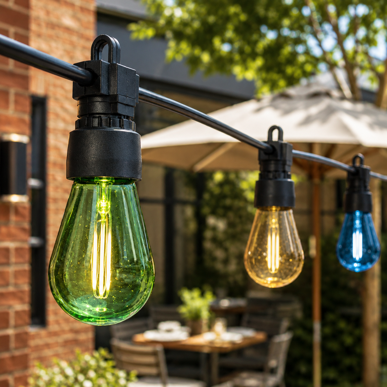 Multi Coloured Edison Festoon Lights - sparkle.lighting