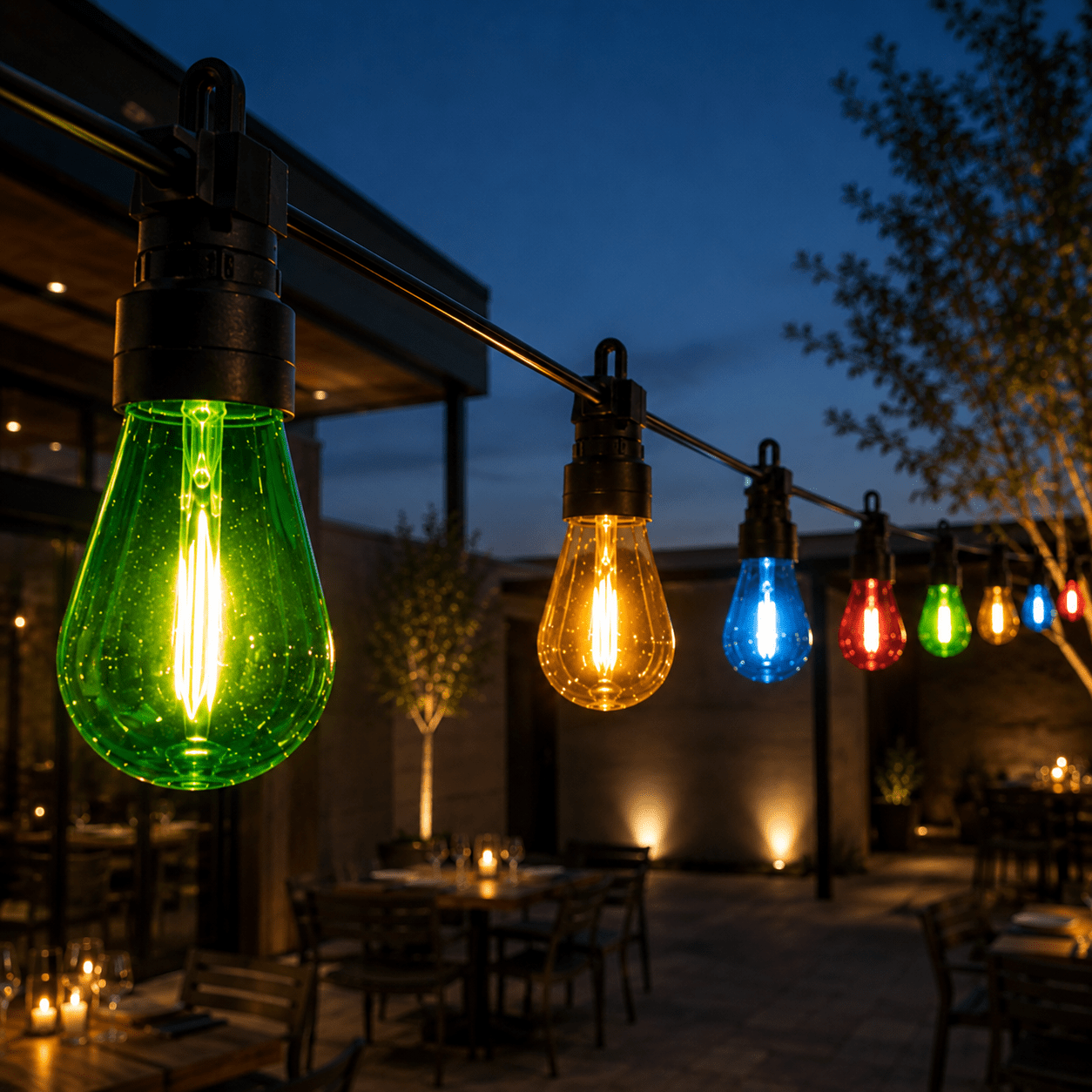 Multi Coloured Edison Festoon Lights - sparkle.lighting