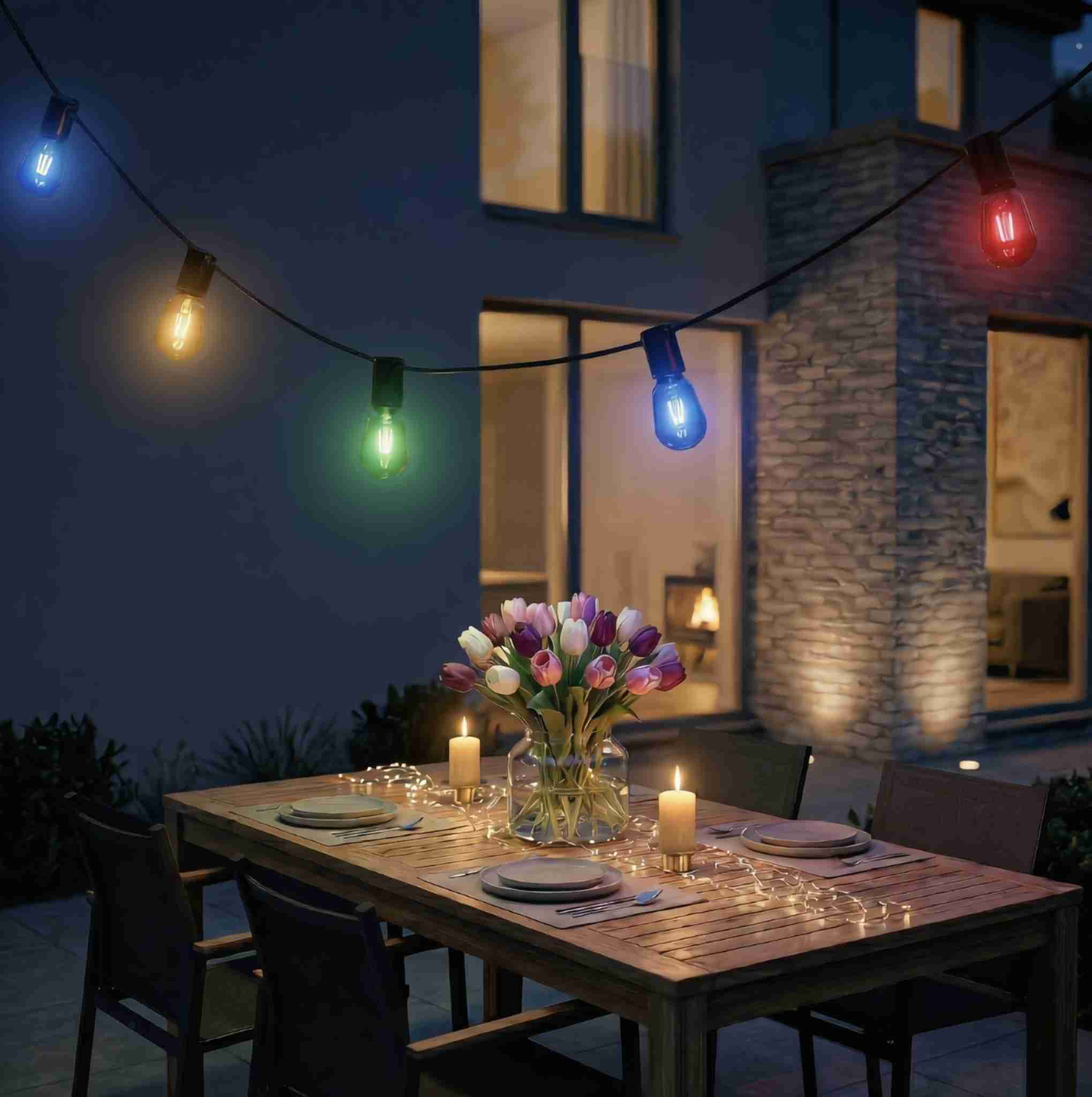 Multi Coloured Festoon lights - sparkle.lighting