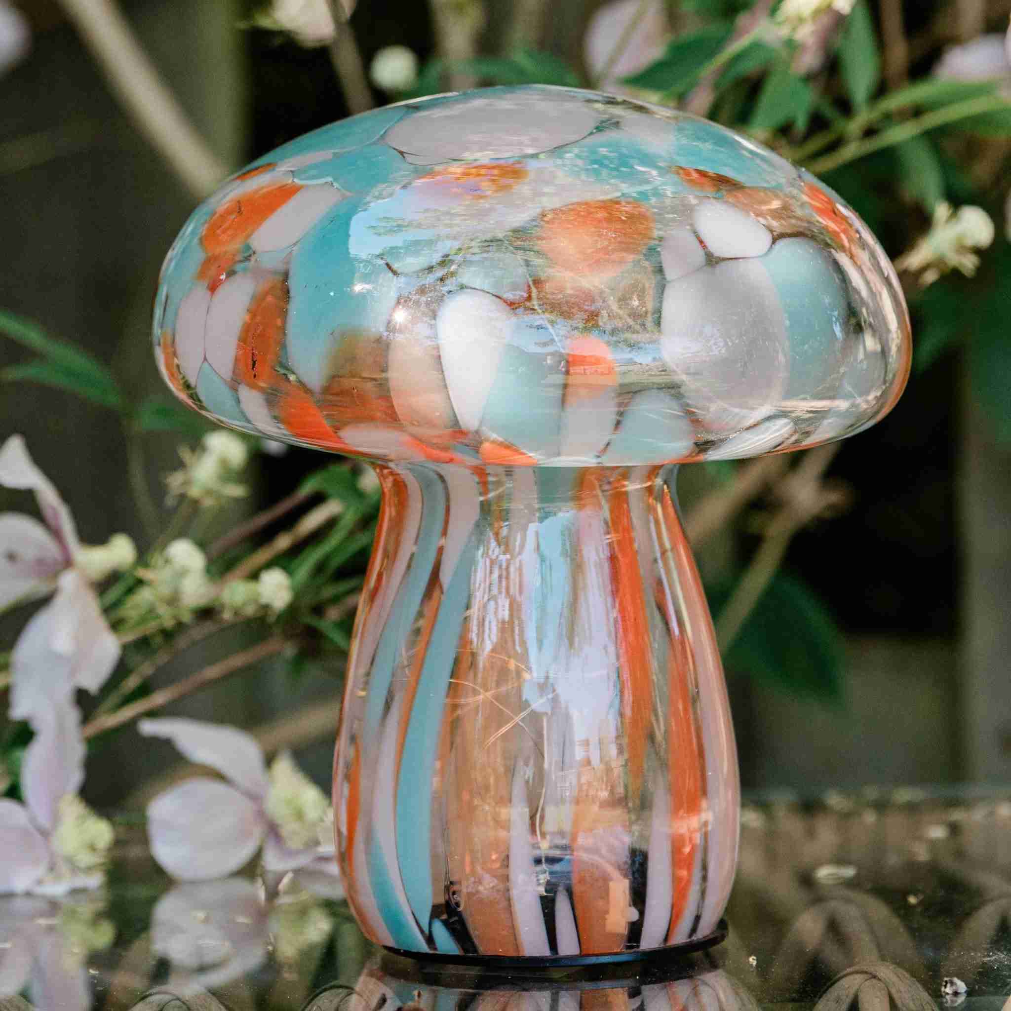 Orange & Mint Mushroom Lamps - sparkle.lighting