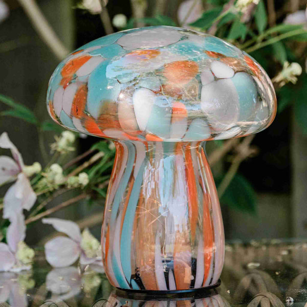 Orange & Mint Mushroom Lamps - sparkle.lighting