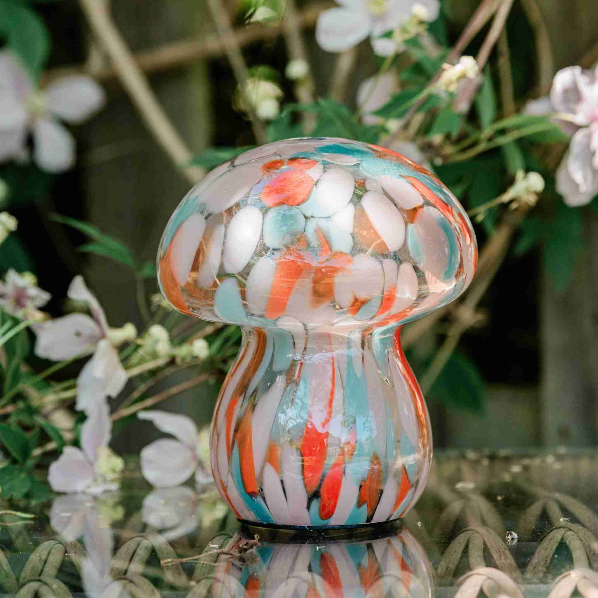 Orange & Mint Mushroom Lamps - sparkle.lighting